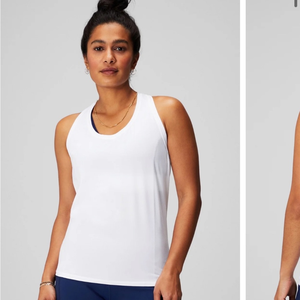 New Fabletics   White Breathable Second Skin Tank  2x